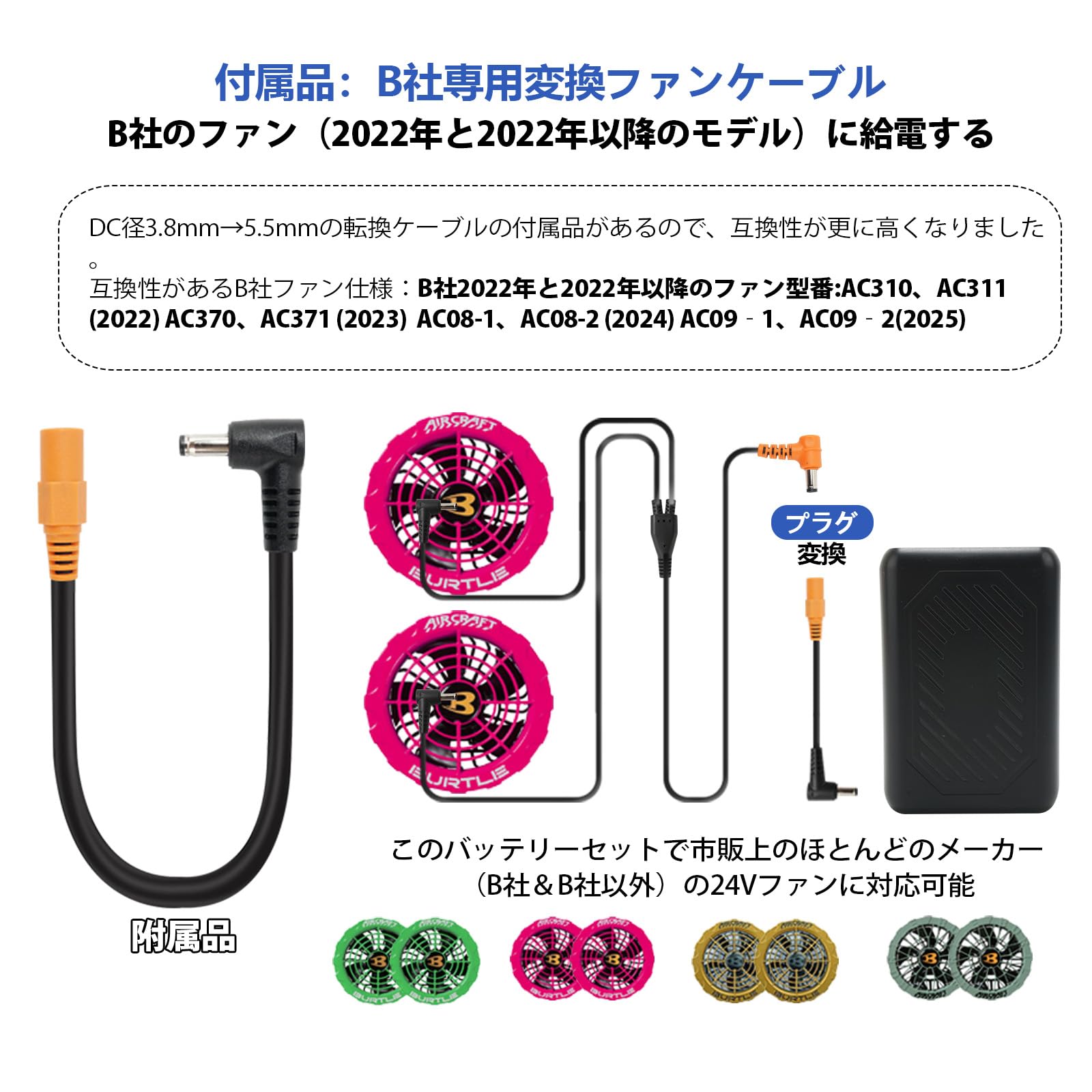 Amazon.co.jp: 空調作業服 バッテリー 24V 20000mAh DC/Type-C